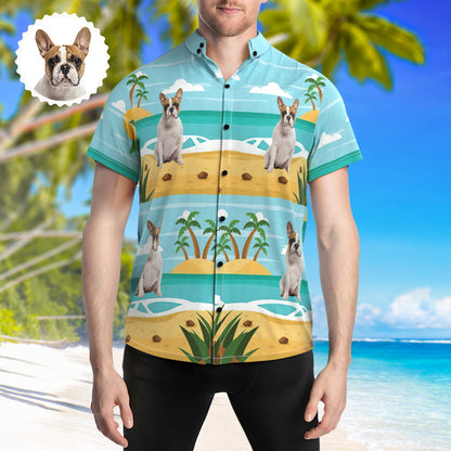 Personalized Photo Print Hawaiian Shirts Summer Beach Button Shirt