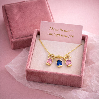 Personalized Boy & Girl Family Pendant Necklace