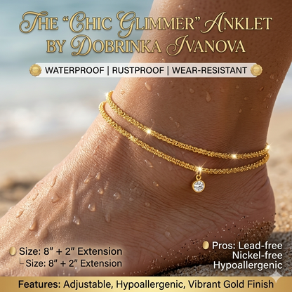 2-in-1 Luxe Glow: Waterproof 14K Gold Color Layered Anklet & Necklace Set-ZP