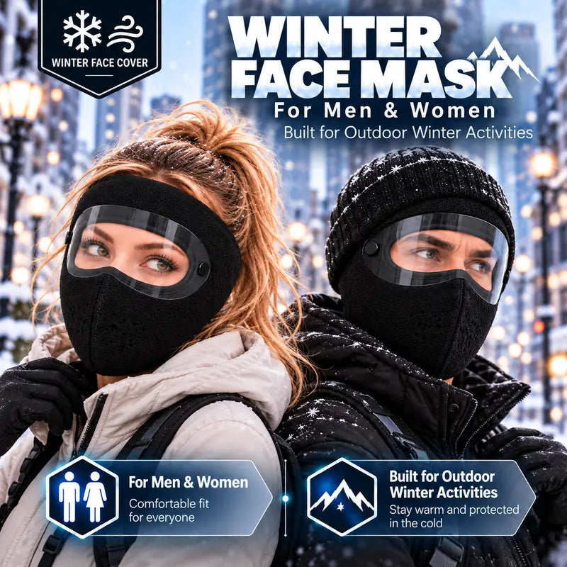 Winter Fleece Face Cover with Detachable Clear Goggles