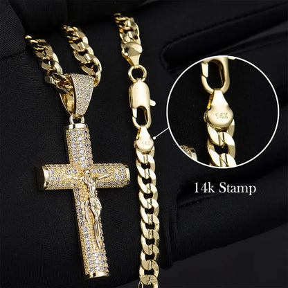 14K Gold-Plated Crucifix Chain