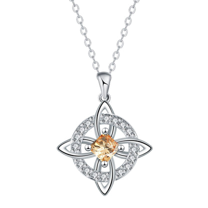 Mystical Birthstone Witches Knot Necklace -Natural Crystal 🔮❤️ Protect Your Loved Ones