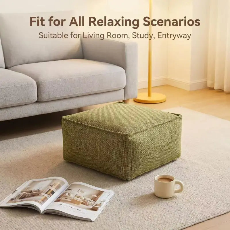 Corduroy Storage Ottoman Cover for Fill-Your-Own Seating