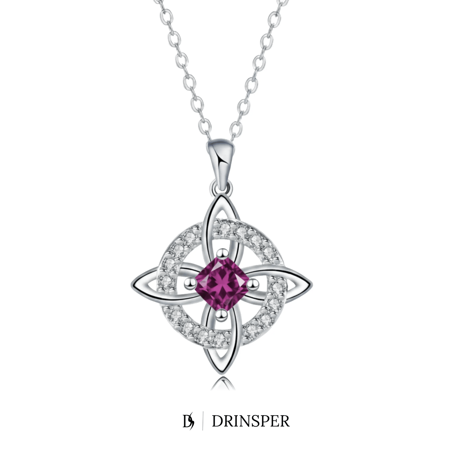 Mystical Birthstone Witches Knot Necklace – Natural Crystal🔮