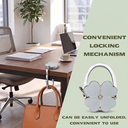 Foldable Four-Leaf Clover Purse Hook for Tables
