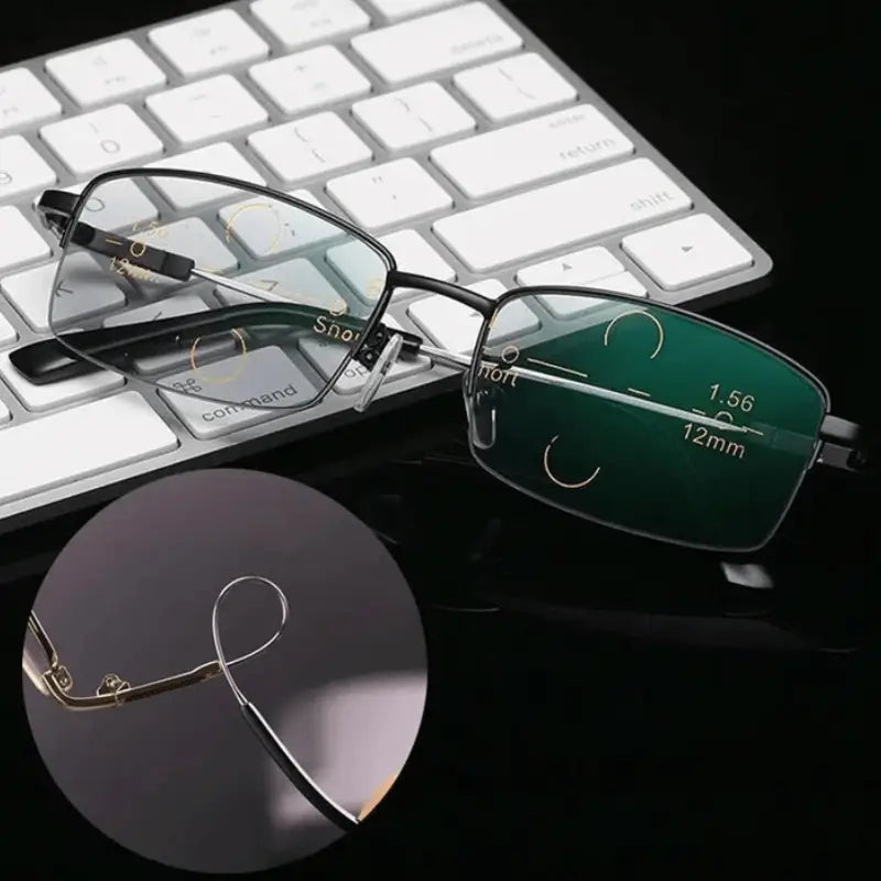 Half-Rim Multifocal-Style Reading Glasses in Black or Gold