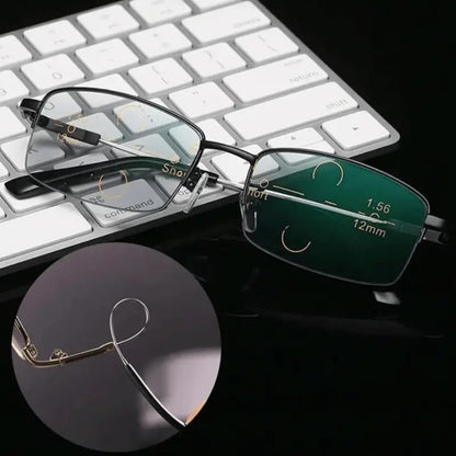 Half-Rim Multifocal-Style Reading Glasses in Black or Gold