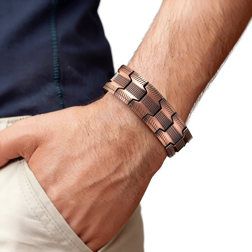 Wide Square Magnet Bracelet for Men
