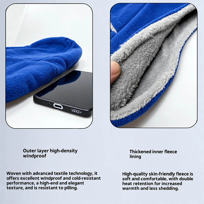 Three-in-One Fleece Balaclava Hat for Cold-Weather Outdoor Wear