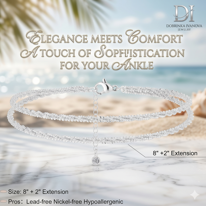 2-in-1 Luxe Glow: Waterproof 14K Gold Color Layered Anklet & Necklace Set-ZP