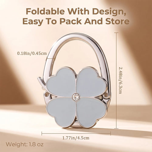 Foldable Four-Leaf Clover Purse Hook for Tables