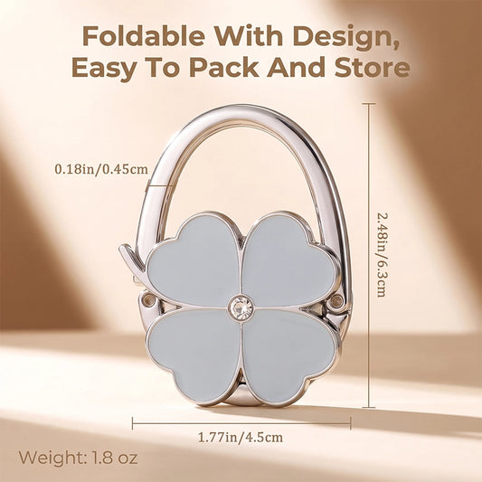 Foldable Four-Leaf Clover Purse Hook for Tables