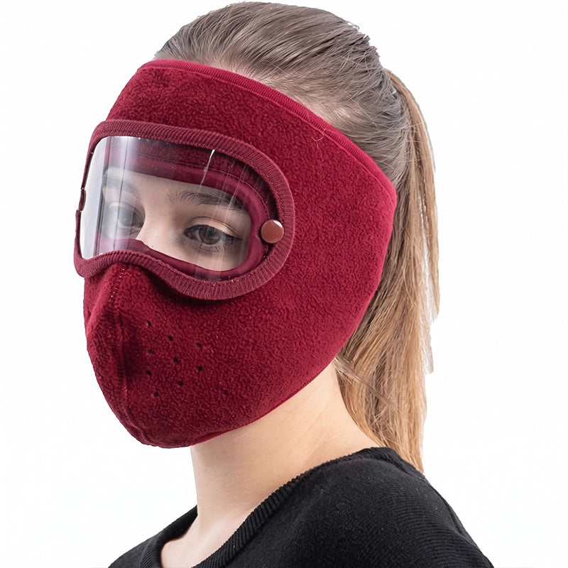Winter Fleece Face Cover with Detachable Clear Goggles