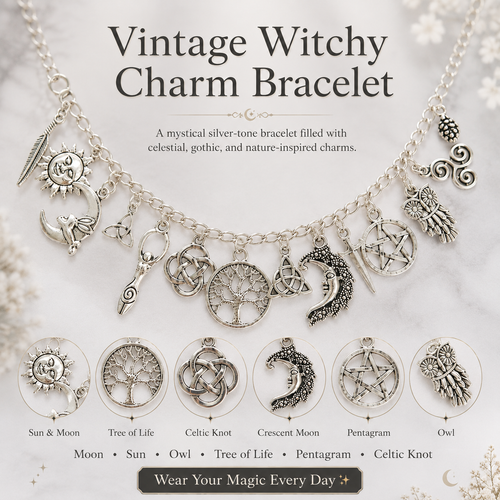 Vintage Witchy Celestial Charm Bracelet for Mystical Everyday Style – image 1