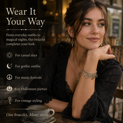Vintage Witchy Celestial Charm Bracelet for Mystical Everyday Style – image 8