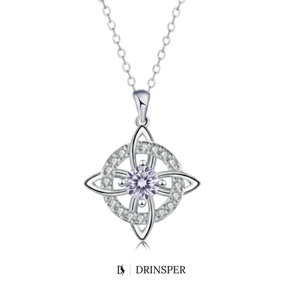 Mystical Birthstone Witches Knot Necklace – Natural Crystal🔮