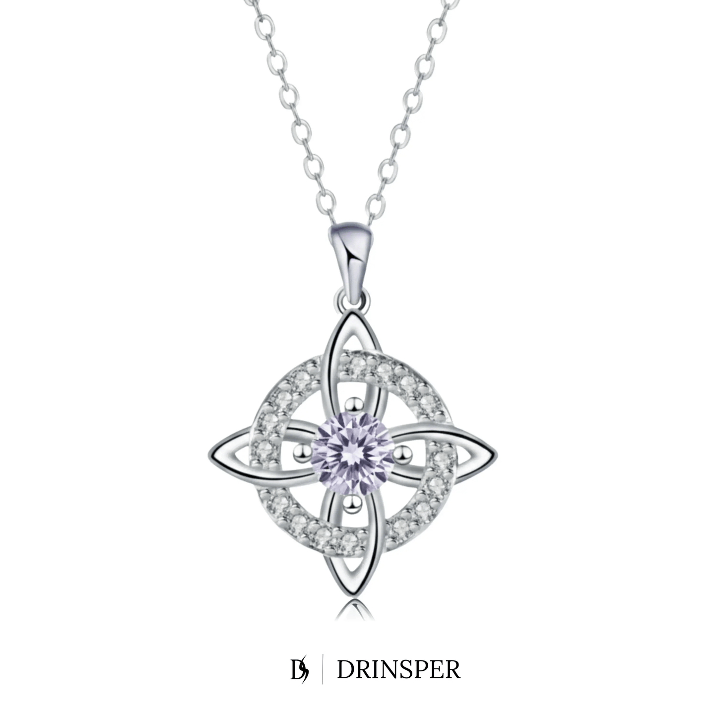 Mystical Birthstone Witches Knot Necklace – Natural Crystal🔮