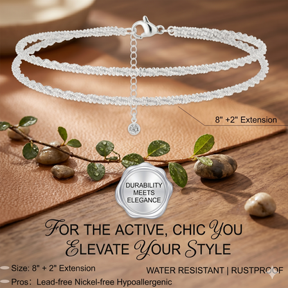 2-in-1 Luxe Glow: Waterproof 14K Gold Color Layered Anklet & Necklace Set-ZP