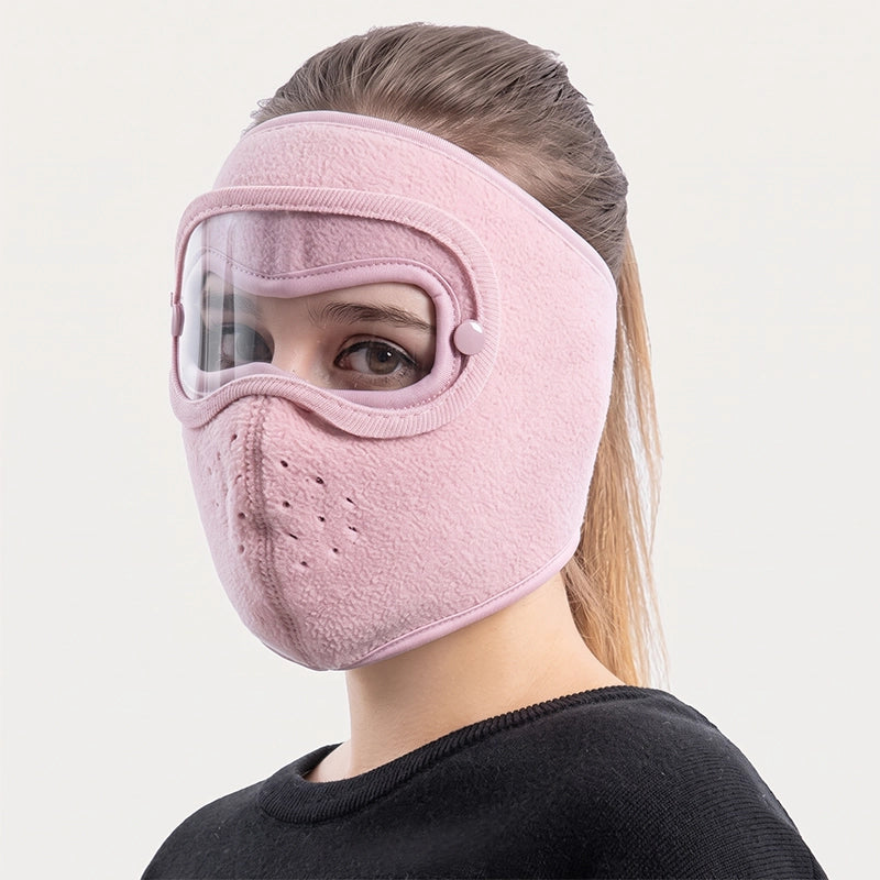 Winter Fleece Face Cover with Detachable Clear Goggles