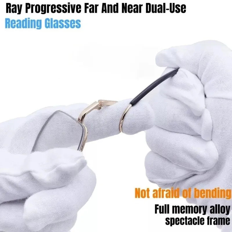 Half-Rim Multifocal-Style Reading Glasses in Black or Gold