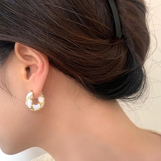 5 Pairs Amber Square Teardrop Earrings