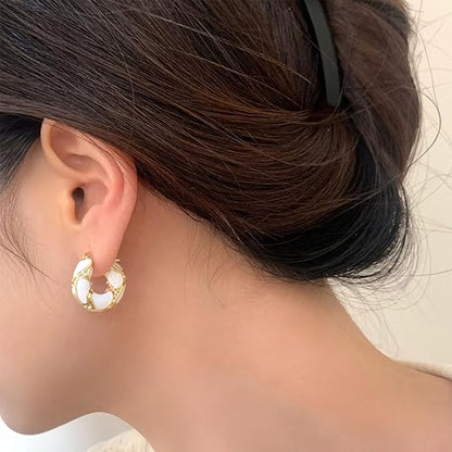5 Pairs Amber Square Teardrop Earrings