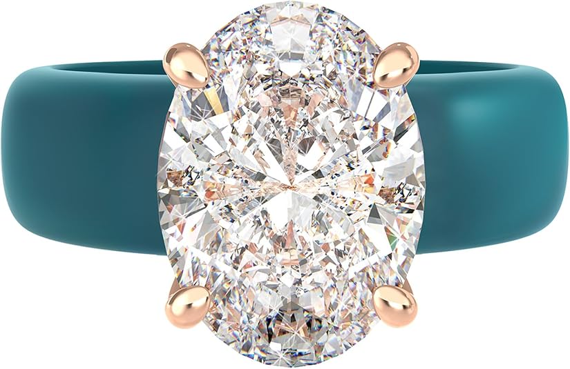 Oval-Stone Silicone Ring