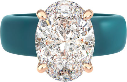 Oval-Stone Silicone Ring