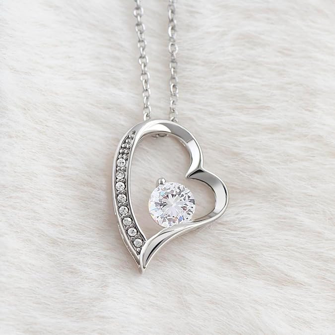 To My Daughter Heart Necklace with Light-Up Gift Box