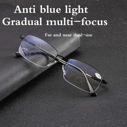 Half-Rim Multifocal-Style Reading Glasses in Black or Gold
