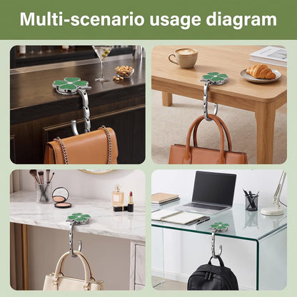 Foldable Four-Leaf Clover Purse Hook for Tables