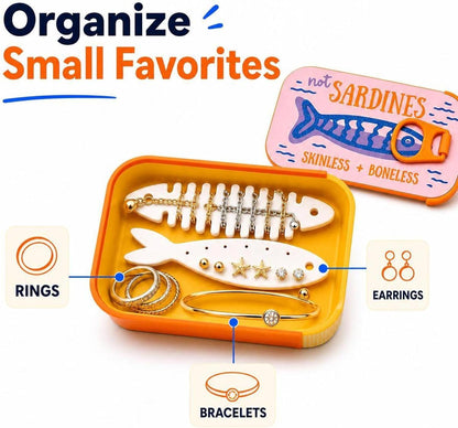 Sardine Tin Travel Jewelry Case