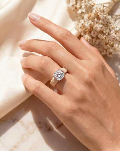 Oval-Stone Silicone Ring