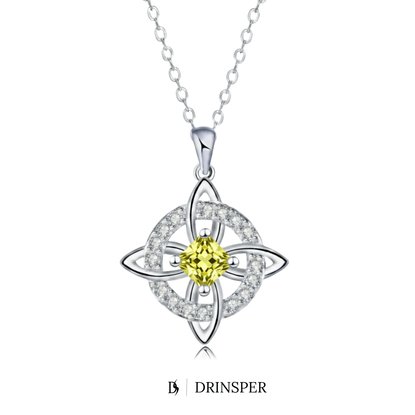 Mystical Birthstone Witches Knot Necklace – Natural Crystal🔮