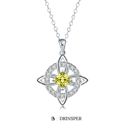 Mystical Birthstone Witches Knot Necklace – Natural Crystal🔮