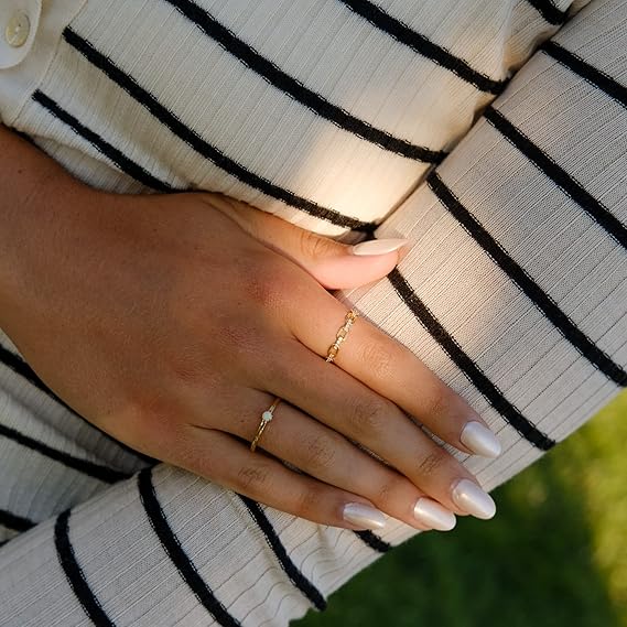 Moissanite Band Chain Link Wedding Ring
