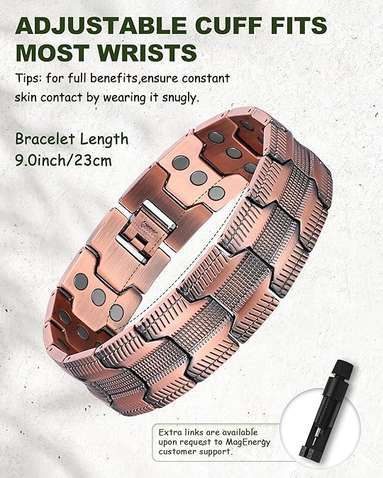 Wide Square Magnet Bracelet for Men