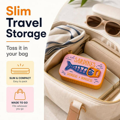 Sardine Tin Travel Jewelry Case