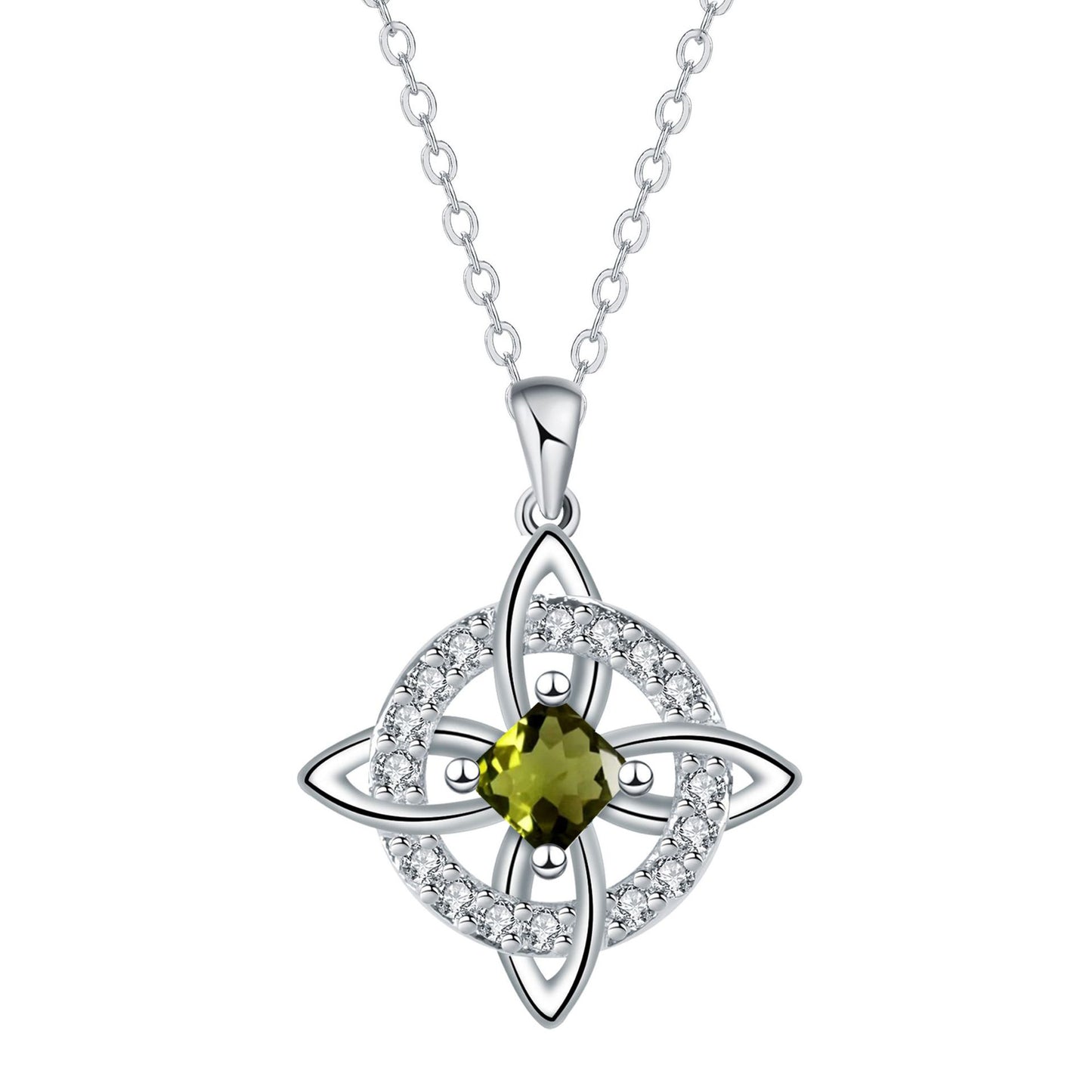 Mystical Birthstone Witches Knot Necklace -Natural Crystal 🔮❤️ Protect Your Loved Ones