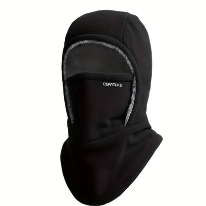 Three-in-One Fleece Balaclava Hat for Cold-Weather Outdoor Wear