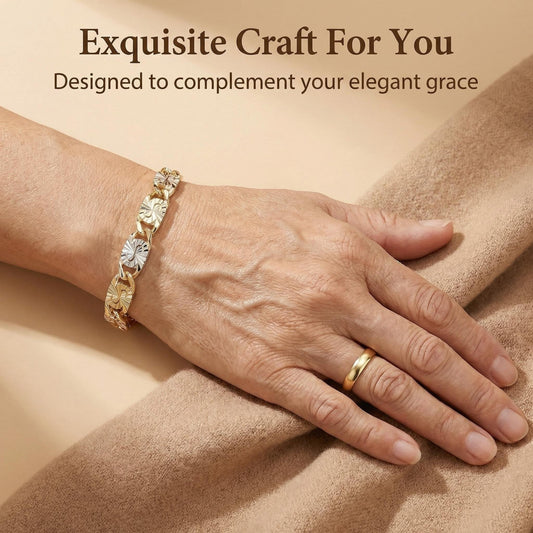 14K Gold Color Mariner Link Bracelet for Women