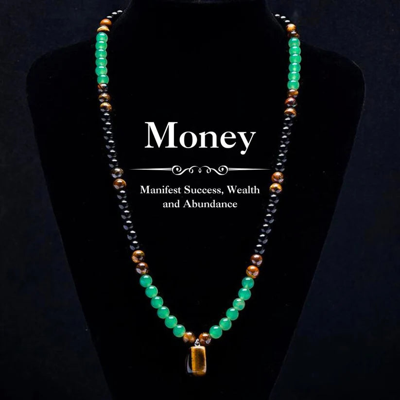 Lucky Tiger Eye & Obsidian Necklace & Bracelet Set