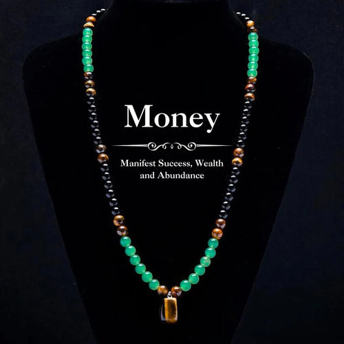 Lucky Tiger Eye & Obsidian Necklace & Bracelet Set