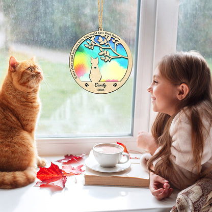 Custom Cat Memorial Suncatcher Pet Memorial Ornament Loss of Pet Sympathy Gift