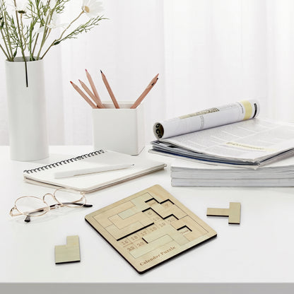 Wooden Daily Calendar Puzzle for a Screen-Free Challenge