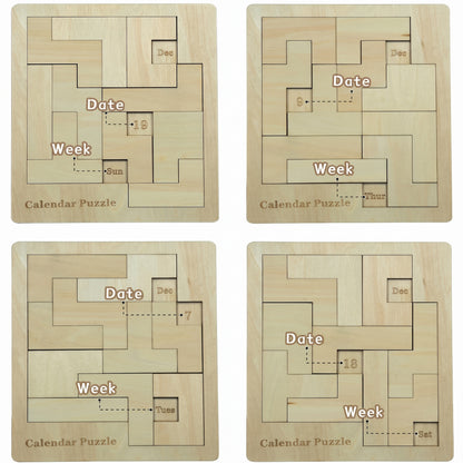 Wooden Daily Calendar Puzzle for a Screen-Free Challenge