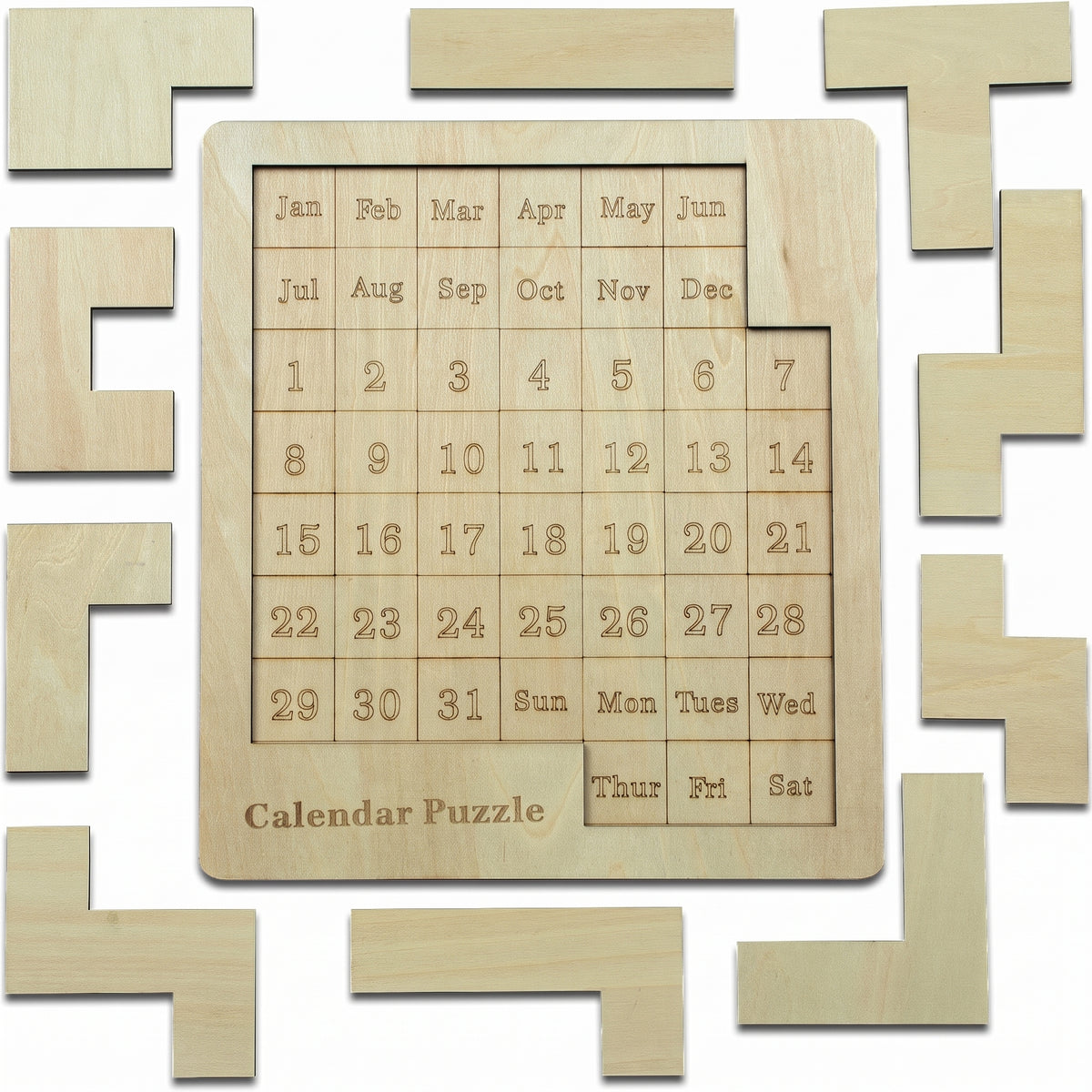 Wooden Daily Calendar Puzzle for a Screen-Free Challenge
