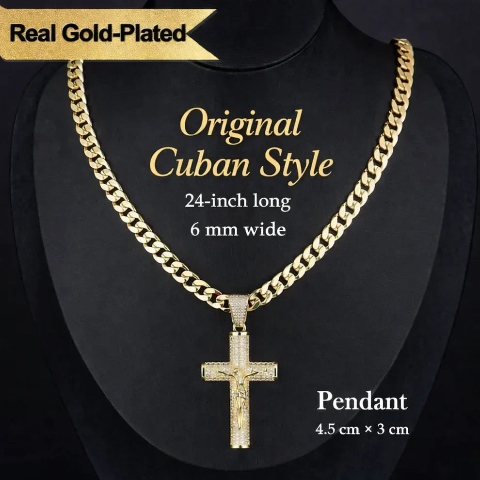 14K Gold-Plated Crucifix Chain