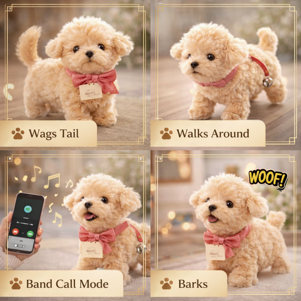 Electronic Plush Pet Toy for Pretend Companion Play