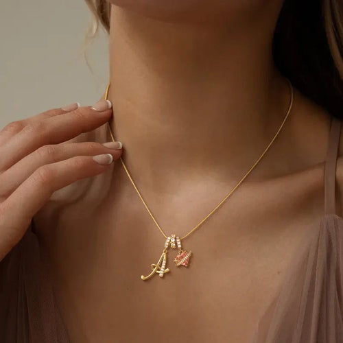 Love Alphabets Golden Necklace